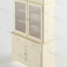 Entrance Hall Cabinet Yellow Wood 3d model