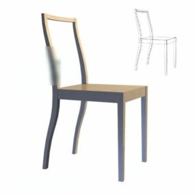 Chair Simple Wood Material 3d model