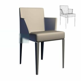 صندلی راحتی رنگ سفید مدل سه بعدی