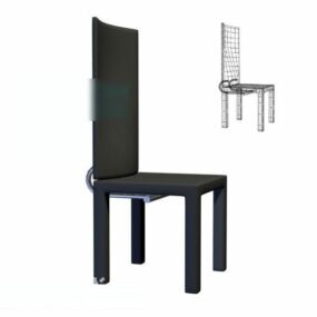 Chaise basse couleur noire modèle 3D