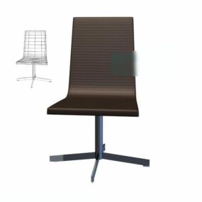 Kávová židle s vysokým opěradlem v hnědé barvě 3D model