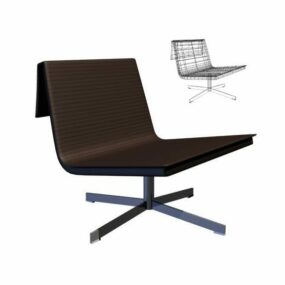 Simple Office Chair Brown Leather 3d model