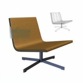 Jednoduchá kancelářská židle žlutá kožený 3D model