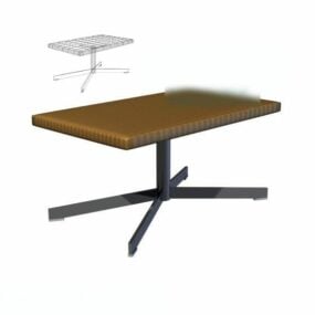 Table basse en bois à un pied modèle 3D