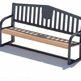 Bench Chair Iron Wooden Material 3d model