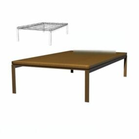 长方形咖啡桌木质材料3d模型