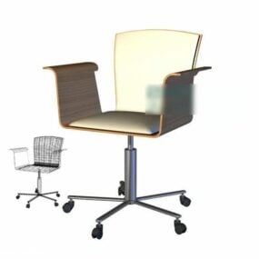 Simple Office Chair With Wheels 3d model