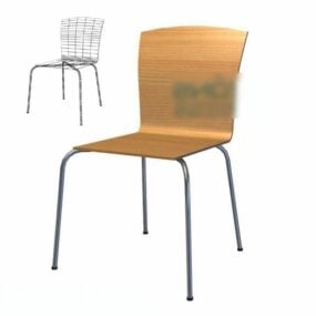Wooden Back Office Chair 3d model