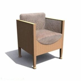 כיסא נדנדה נורדי מעץ מלא דגם תלת מימד