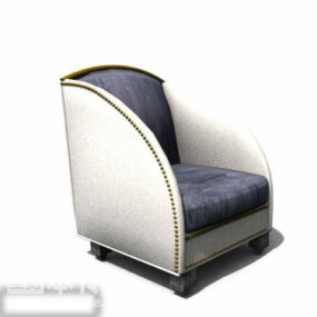 Old Style Armchair White Color 3d model