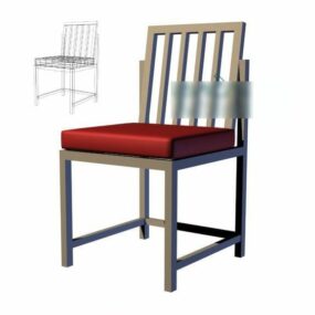 Modern Chair With Red Pad 3d model