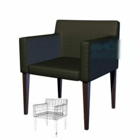 Modern Dining Room With Chair And Plant 3d model