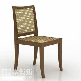 Chaise en rotin en bois pour restaurant modèle 3D