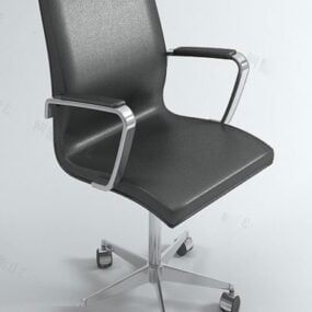 Simple Leather Office Chair 3d model