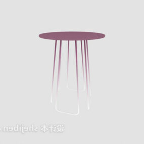 שולחן קפה עגול סגול דגם תלת מימד