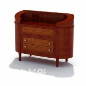 Red Wood Antique Dresser 3d model