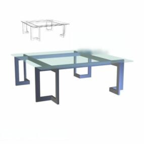 Asian Glass Coffee Table 3d model