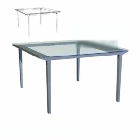 Square Coffee Table Glass Material 3d model