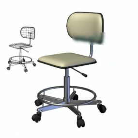 Bureaustoel lage rug met wielen 3D-model