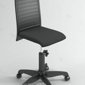 Wheels Office Chair Armless 3d model