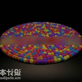 Kulatý koberec koule vzor 3D model