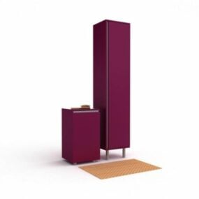 Bath Cabinet Purple Painted 3d model
