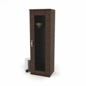 Koupelnová skříňka s dřevěným vzorem 3D model