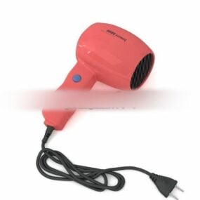 Roter Haartrockner 3D-Modell