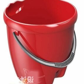 Modelo 3d de balde vermelho