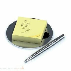 Note With Pen Office Supplies 3d model