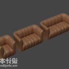 Realistic Leather Sofa Combination
