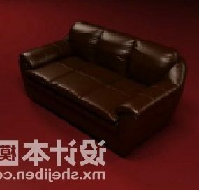 Multiplayer-soffa Modern brunt läder 3d-modell