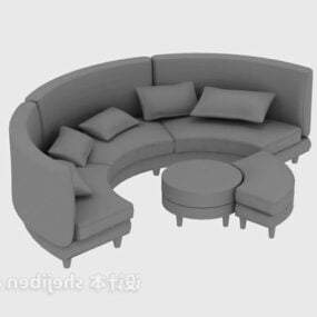 Multiplayer Sofa Grey Fabric Finish 3d model