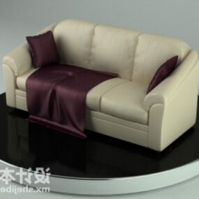 Canapé réaliste avec tissu modèle 3D