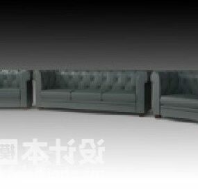 Combine Sofa Chair Leather 3d model