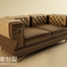 Double Seats Chesterfield Sofa Leather 3d model