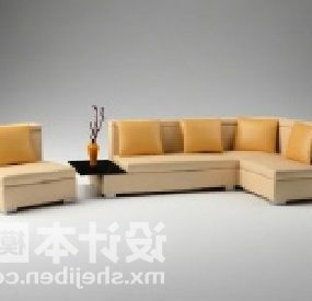Multi Seaters Sofa Set With Table 3d model
