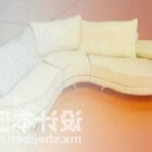 أريكة ركنية متعددة المقاعد لون أبيض