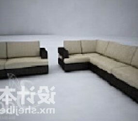 Straight And Corner Sofa Combination 3d model