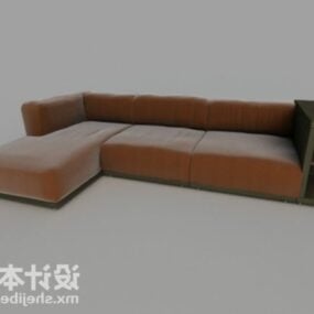 Sectional Multi Seaters Sofa Velvet Material 3d model