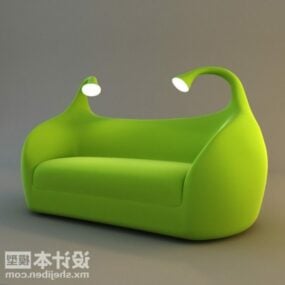 Living Room Sofa Bag Combine With Lamp 3d model