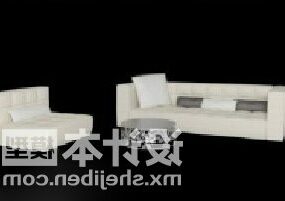 Sofa Combination White Leather 3d model