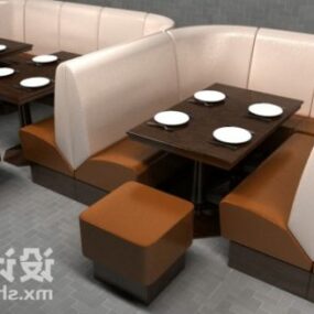 Restoran Kanepe Masasını Birleştir 3d modeli