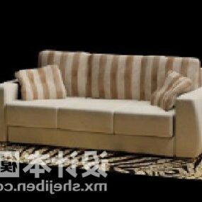 Vintage Living Room Sofa Strip Pattern 3d model