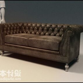 Living Room Sofa Chesterfield Velvet 3d model
