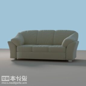 Nowoczesna sofa wieloosobowa w kolorze białym Model 3D