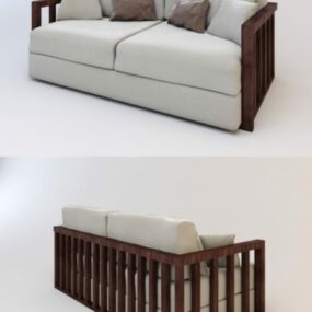 Living Room Upholstery Sofa Wood Frame 3d model