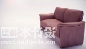 Living Room Sofa Purple Leather 3d model