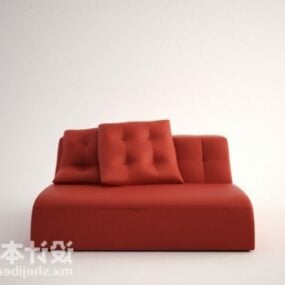 Model 3d Sofa Upholsteri Merah Ruang Tamu