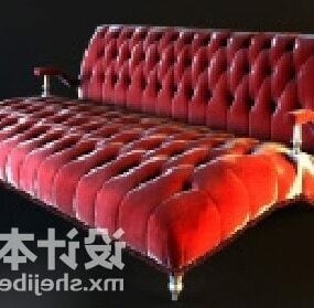 3д модель многоместного дивана Chesterfield